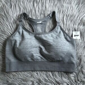 Avia Wireless Keyhole Sports Bra Women's Size XXXL Gray Seamless Low Support